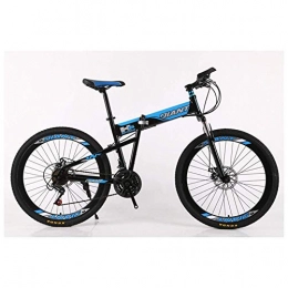 CENPEN Fahrräder CENPEN Zusammenklappbares Mountainbike, 2130 Geschwindigkeiten, Fahrradgabel, Federung, MTB, faltbarer Rahmen, 66 cm (26 Zoll) Räder mit Doppelscheibenbremsen (Farbe: Blau, Größe: 21 Gänge)