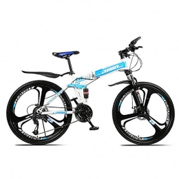 CJCJ-LOVE Fahrräder CJCJ-LOVE Folding Mountainbike, 26Inch Bikes Fahrrad Mit High-Carbon Stahlrahmen Und Doppelscheibenbremse Gabel Für Erwachsene, Blau, 30 Speed
