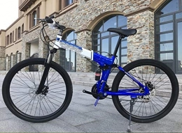 Comooc Faltbares Fahrrad mit Variabler Geschwindigkeit Mountainbike-Falten mit einem Rad Doppelstodmpfung Doppelscheibenbremse Mountainbike-Blau