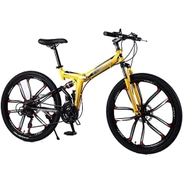 COUYY Zusammenklappbare Mountainbike COUYY Mountainbike 21 / 24 / 27 Speed ​​Folding Mountain Bicycle Double Dike Folding Mountainbike Geeignet für Erwachsene 24 / 26 Zoll, 21 Speed, 24 inches