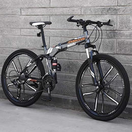 CPY-EX Zusammenklappbare Mountainbike CPY-EX Mountainbike, Folding Mountain Bike 21 / 24 / 27 Geschwindigkeit Fahrrad Full Suspension MTB Faltbarer Rahmen 26" 3 / 6 / 10 Spoke Wheels, D3, 21