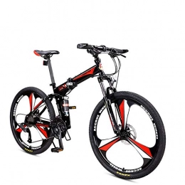 CXSMKP Fahrräder CXSMKP Faltbares Mountainbike für Erwachsene, 26-Zoll-Rad 3-Speichen-24-Gang-Doppelscheibenbremse, Vollfederung, rutschfestes MTB-Priority-Fahrrad aus Kohlenstoffstahl