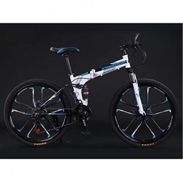 CXSMKP Fahrräder CXSMKP Folding Mountain Bike Für Erwachsene 24-Zoll-Rad 10 Spoke 21 Geschwindigkeit, Hohe Kohlenstoffstahl Doppelscheibenbremse Fully Anti-Rutsch-MTB, C
