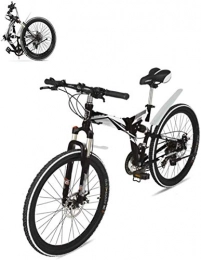 CXY-JOEL Faltbares Mountainbike, 26 Zoll 21-Gang-Doppelscheibenbremse, Vollfederung Und Anti-Rutsch-Funktion, Weiße Damenräder