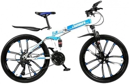CYSHAKE Fahrräder CYSHAKE Ausflug Folding Mountain Fahrrad, 24-Zoll-30-Geschwindigkeit leichte Mini-Faltrad Offroad-Mountainbike, Kleiner tragbarer Fahrrad Student Mountainbike Radfahren (Color : Blue)
