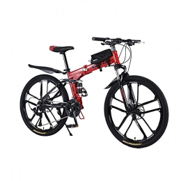 ZWHDS Zusammenklappbare Mountainbike Dauerhaft 27 Speed Mountainbike Kohlenstoff - Stahl Damenfahrrad Herrenrad Vollgefedert Rahmen mit Fahrradtasche