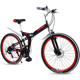 DFEIL Fahrräder DFEIL Tragbare Pendler Mountainbikes, High-Carbon Stahl Doppelscheibenbremse Folding Mountain Fahrrad, Doppelaufhebung Querfeldein Fahrrad, Faltrad (Color : 27 Speed, Gre : 26 inches)