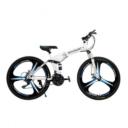 DOMDIL Fahrräder DOMDIL - Faltbares Mountainbike für Erwachsene Männer und Frauen, Mountain Sport Bike, MTB mit 24 Schichtstufen, 26 Zoll mit 3-Messerrad, Weiß