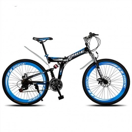 Domrx Fahrräder Domrx Mountainbike 26 Zoll 21 / 24 / 27 / 30 Speed ​​Folding Mountainbike Doppelscheibenbremse 2019 Neu Geeignet für Erwachsene-schwarz blau_24 Geschwindigkeit