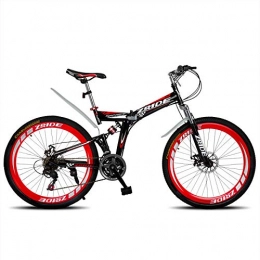 Domrx Fahrräder Domrx Mountainbike 26 Zoll 21 / 24 / 27 / 30 Speed ​​Folding Mountainbike Doppelscheibenbremse 2019 Neu Geeignet für Erwachsene-schwarz rot_21 Geschwindigkeit