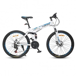 DSAQAO Fahrräder DSAQAO Faltbares Mountainbike, 26 Zoll Vollaufhängung MTB Bikes 24 Speed Disc Fahrrad Für Erwachsene Teens Student Blau 24 Geschwindigkeiten