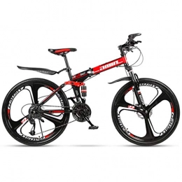 Duschkopf Fahrräder Duschkopf Faltrad-26-Zoll-Rad mit Variabler Geschwindigkeit Mountainbike Doppel -Stoßdämpfungssystem Frauen Mann Outdoor Sport Fahrrad, Großen (Color : Red, Size : 21 Speeds)