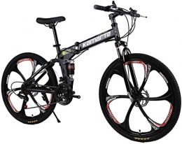 DX Zusammenklappbare Mountainbike DX Fahrräder mit stärkerem Rahmen, zusammenklappbar, Mountainbike, Erwachsene, 66 cm, 21 / 24 / 27 Gänge, Doppelscheibenbremsen, Schwarz, Schwarz , 27speed