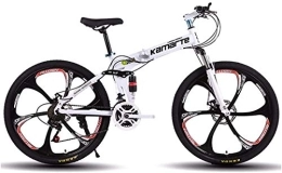 DX Fahrräder mit stärkerem Rahmen, zusammenklappbar, Mountainbike, Erwachsene, 66 cm, 21 / 24 / 27 Gänge, Doppelscheibenbremsen, Schwarz, weiß, 27speed