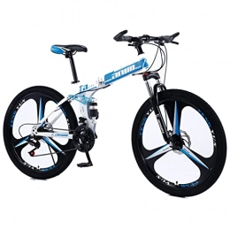 EASSEN Fahrräder EASSEN Erwachsene Mountainbike Alle Terrain-Fahrrad, 21-Gang-Antriebsstrang, 3-Speichen 26-Zoll-Räder, hoher Kohlenstoffstahl-Rahmen, mechanische Scheibenbremse MTB-Fahrrad White blue-27