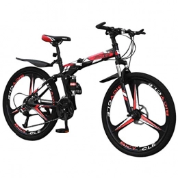 ererthome Fahrräder ererthome Mountainbike, Faltrder, 26-Zoll-Outroad-Bike mit 21-Gang-Doppelscheibenbremse, Radfahren fr Erwachsene im Freien, langlebiges Rennrad (Red)