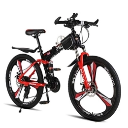 Generic Fahrräder Erwachsene Hardtail Mountainbike für Männer / Frauen, Stone Mountain 26 Zoll 24-Gang-Schaltung Klappbares Outroad-Fahrrad (Farbe: Rot)