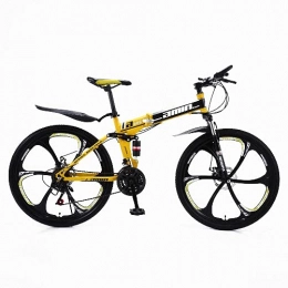 Mdcgok Fahrräder Fahrrad Stahlrahmen, Fahrrad 26 Zoll Mountainbike, 24gang schaltung, vorderradgabelaufhÄngung mit verriegelungsfunktion, doppelscheibenbremsen und integrierten Anti-rutsch-Reifen -Yellow_24_Speed