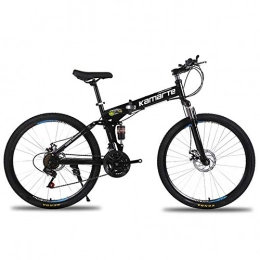 VVBGTS Fahrräder Faltbare MountainBike 26-Zoll-Scheibenbremse Mountainbike, Variable Speed ​​Folding Fahrrad, 21-Gang Integrated Radstoßdämpfer: Student Fahrrad, Belastbarkeit 200 kg (Farbe: rot) ( Color : Black )