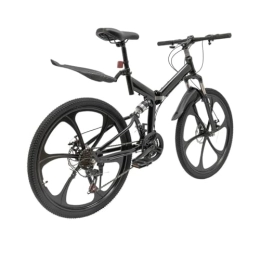 Generic Fahrräder Faltbare Mountainbikes für Damen und Herren, Scheibenbremse, tragbares Fahrrad, schwarz, 21
