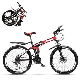 JYCTD Fahrräder Faltbares Mountainbike für Erwachsene, 26-Zoll-Offroad-Rennwagen mit doppelter Stoßdämpfung und variabler Geschwindigkeit, schnelles Fahrrad für Männer und Frauen 21 / 24 / 27 / 30 Geschwindigkeit, gesproc