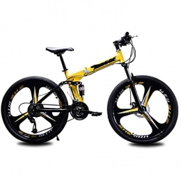 CDPC Fahrräder Falträder, Mountainbikes, 26-Zoll-Mountainbikes, Cross-Country-Bikes, Doppelte Stoßdämpfung, Leichtgewicht Junge Studenten, Erwachsene (Color : Yellow, Size : 26 Zoll)