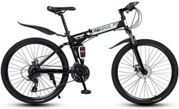 FanYu Fahrräder FanYu-Mountainbike für Erwachsene Leichte Aluminium-Vollfederrahmen-Federgabel-Scheibenbremse Schwarz A.
