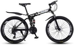 FanYu Fahrräder FanYu-Mountainbike für Erwachsene Leichte Aluminium-Vollfederrahmen-Federgabel-Scheibenbremse Schwarz B.