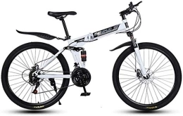 FanYu Fahrräder FanYu-Mountainbike für Erwachsene Leichte Aluminium-Vollfederung Rahmenfedergabel Scheibenbremse Weiß A.