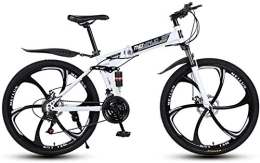 FanYu Fahrräder FanYu-Mountainbike für Erwachsene Leichte Aluminium-Vollfederung Rahmenfedergabel Scheibenbremse Weiß D.