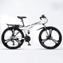 FAXIOAWA Fahrräder FAXIOAWA 26-Zoll-Falt-Mountainbike mit Variabler Geschwindigkeit, Doppelscheibenbremse, Stoßdämpfung, Einrad, Rennrad (weiß, 27-Gang)
