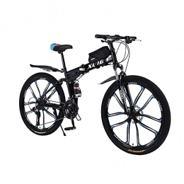 ZWHDS Fahrräder Fit 26 Zoll Klapprad Kohlenstoff - Stahl Vollgefederte Bikes Quick-Foldfahrrad für Erwachsene Mit fahrradtasche Kohlefaser Rahmen Mountainbike