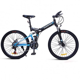 FNCUR Zusammenklappbare Mountainbike FNCUR 26" 24-Gang-Folding Mountain Bike for Erwachsene High Carbon Stahl Folding Dmpfende-Rahmen-Blau / Rot (Color : Black Blue)