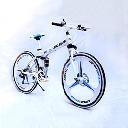 WZB Fahrräder Foiding Mountainbike mit mittelschwerem Stahlrahmen und 26-Zoll-Rdern mit mechanischen Scheibenbremsen, 27-Gang-Shimano-Antrieb, in Mehreren Farben, Wei, 24-Gang