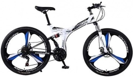 Suge Fahrräder Folding Mountain Bike, 24-Zoll-21 / 24 / 27-Geschwindigkeit Variable Speed Doppelstodmpfung Doppelscheibenbremse Gelnde Erwachsene Reiten Auensportreisen (Color : White, Size : 21 Speed)