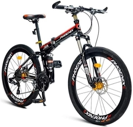Aoyo Fahrräder Folding Mountain Bikes, 21-Gang-Doppelhänge Alpine Fahrrad, Doppelscheibenbremse High-Carbon Stahlrahmen Anti-Rutsch-Bikes, Kinder Männer Frauen Fahrrad, Weiß, Farbe: Gelb (Color : Black)