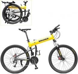 Suge Fahrräder Folding Mountainbike, 29-Zoll-Anti-Rutsch-Rder Off-Road-Fahrrad, Aluminium Rahmen, hydraulische Scheibenbremse, abschliebare Vordergabel (Color : Yellow, Size : 30 Speed)