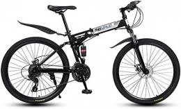 mjj Fahrräder Folding Mountainbike Vollsuspension 21 Geschwindigkeiten Shimono Shifter mit Aluminiumrahmen-Scheiben-Brems- und Federgabel für Männer-30Grüße