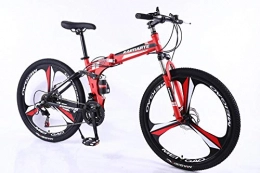 Fslt Fahrräder Fslt 24 Zoll Mountainbike Fahrrad 21 / 24 / 27 / 30 Speed ​​Folding MTB Adult Outdoor Sport High Carbon Stahlrahmen Scheibenbremsen Fahrräder-3_Knife_Wheel_Red_24_Speed