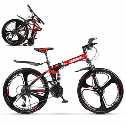 FXMJ Fahrräder FXMJ 26in faltbares Mountainbike, vollgefederte Rennräder mit Scheibenbremsen, vollgefederte Fahrrad-MTB-Bikes für Männer / Frauen, 24 Speed