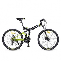 GFF Fahrräder gff Faltbares Fahrrad, 24in Folding Mountainbike, 24-Gang-Fahrrad Fully MTB Faltbarer Rahmen for Männer Und Frauen Geeignet for Höhe 170-185cm (Color : Black Green)