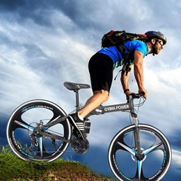 GFITNHSKI Fahrräder GFITNHSKI 26in Folding Mountainbike, 24-geschwindigkeits-full-Feder-Disc-Bremsen Cruiser-Fahrräder, Erwachsene Fahrrad-Mountainbike für Frauen Männer, hoher Kohlenstoffstahl-Rahmen voll stoßfestes Fah