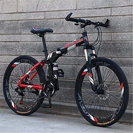 GMZTT Fahrräder GMZTT Unisex-Fahrrad. 26-Zoll-Folding Mountain Bicycle for Erwachsene Mnner und Frauen, High Carbon Steel Doppel-Hngerahmen-Gebirgsfahrrad, Stahlscheibenbremse (Color : Black, Size : 27 Speed)