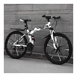 GUHUIHE Zusammenklappbare Mountainbike GUHUIHE BMX Folding Mountainbike 24 / 26-Zoll-Doppelschlagabsorption integriertes Rad-Faltrad-Bike-Bycycle für Männer Bicicleta (Color : 3 Ten one Wheel, Size : 24 Speed)