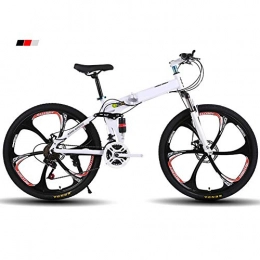 GuoEY Fahrräder GuoEY Mountainbike Faltrad 26 Zoll / 21 Speed ​​Faltrad für Erwachsene / Mountainbike Folding, zusammenklappbares Mountainbike mit Variabler Geschwindigkeit / MTB Bike für Erwachsene, Weiß