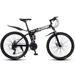 GYXZZ 26 Zoll Mountainbike Laufräder mit Scheibenbremse 27-Gang-Fahrrad MTB-Fahrräder mit Vollfederung für Männer oder Frauen Faltbarer Rahmen,Schwarz,10