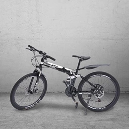 Hanmorfarbi Fahrräder Hanmorfarbi 26-Zoll Mountainbike-21-Gang Faltrad, verstellbares 26-Zoll Fahrrad mit vorderen und hinteren Schutzblechen, faltbares Mountainbike für Erwachsene, Vorderradfederung, hinterer Stoßdämpfer