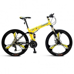 WJSW Fahrräder Herrenfahrräder Trail Herren 26"Wheel Mountain Bike 27 Speed ​​Small 17" Rahmen für größere Fahrer, Gelb