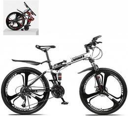 NOLOGO Fahrräder Hochwertiges Fahrrad 26 Zoll Folding Mountain Bikes, High Carbon Stahlrahmen Doppelstodmpfung 21 / 24 / 27 / 30 Geschwindigkeit Variable, All Terrain Schnell Faltbare Erwachsene Mountain Off-Road-Fahrrad