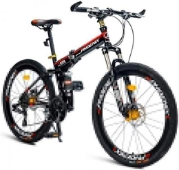 Hohe Qualität Mountain Bikes, Klapp 21-Gang-Doppelhänge Alpine Fahrrad, Doppelscheibenbremse High-Carbon Stahlrahmen Anti-Rutsch-Bikes, Kinder Männer Frauen Fahrrad (Color : Black)
